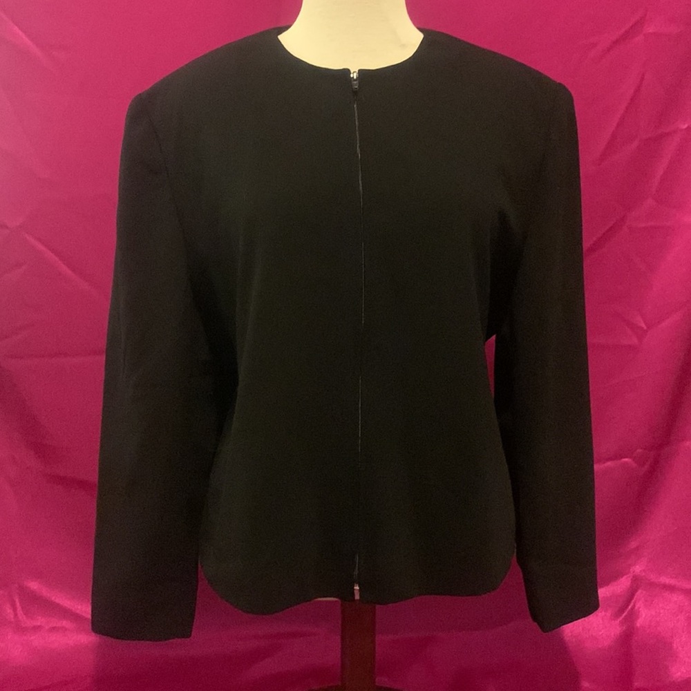 Nygard collection 2 pc. black zip up blazer size 14 with matching skirt …